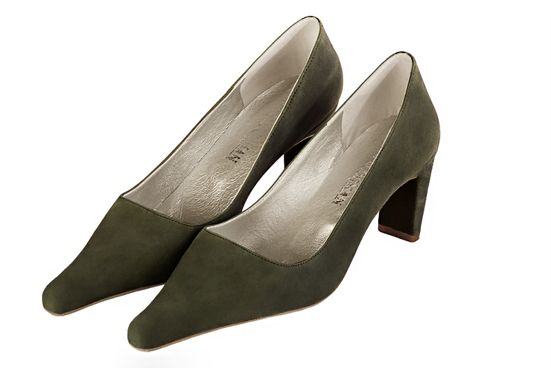 Escarpin habill vert kaki Escarpin classique d collet carr